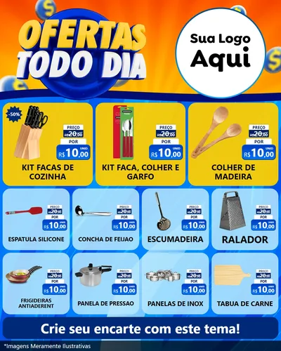 Modelo de Rede Social para Feed Instagram com o tema Ofertas Todo Dia para Utilidades Domésticas