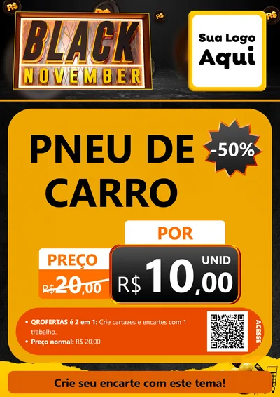 Modelo de Cartaz para Cartaz A4 Vertical com o tema Black November para Auto peças