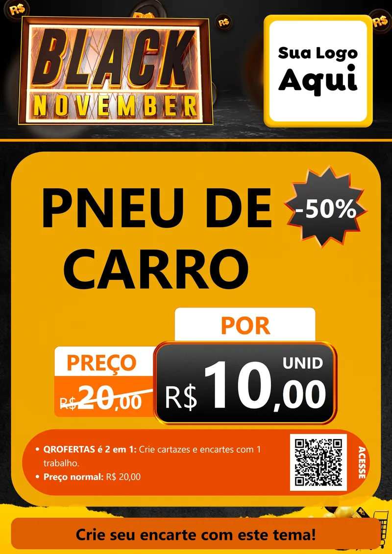 Modelo de Cartaz para Cartaz A4 Vertical com o tema Black November para Auto peças