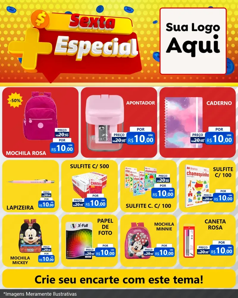 Modelo de Rede Social para Feed Instagram com o tema Sexta Mais Especial para Papelaria