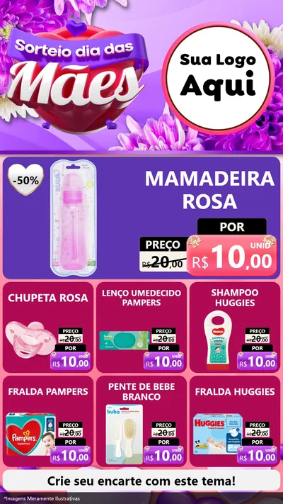 Modelo de Rede Social para Stories com o tema Sorteio Dia das Mães para Bebês