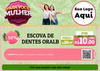 Modelo de Cartaz para Cartaz A4 Horizontal com o tema Para Você Mulher para Higiene Pessoal