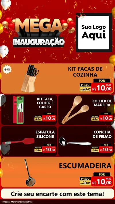 Modelo de TV para TV Vertical com o tema Mega Inauguração para Utilidades Domésticas