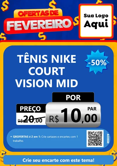 Modelo de Cartaz para Cartaz A4 Vertical com o tema Ofertas de Fevereiro para Calçados