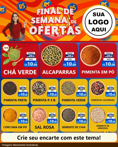 Modelo de Rede Social para Feed Instagram com o tema Final de Semana de Ofertas para Produtos Naturais