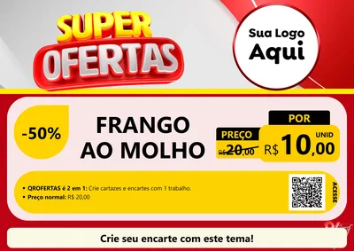 Modelo de Cartaz para Cartaz A4 Horizontal com o tema Super Ofertas para Restaurante