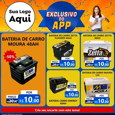 Modelo de Rede Social para Feed Facebook com o tema Exclusivo do Aplicativo para Baterias Elétricas