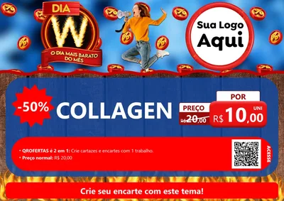 Modelo de Cartaz para Cartaz A4 Horizontal com o tema Dia W - O Dia Mais Barato Do Mês para Suplementos alimentares