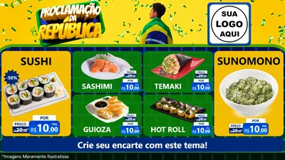 Modelo de TV para TV Horizontal com o tema Proclamação da República para Comida japonesa