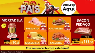 Modelo de TV para TV Horizontal com o tema Semana Dos Pais para Frios e Laticínios
