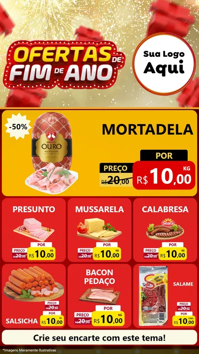 Modelo de Rede Social para Stories com o tema Ofertas de Fim de Ano para Frios e Laticínios