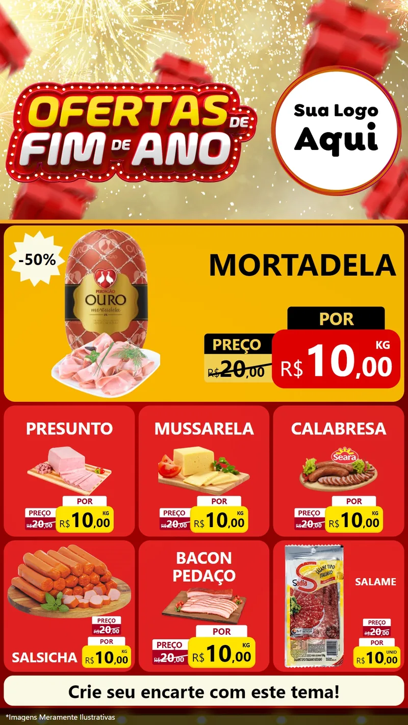 Modelo de Rede Social para Stories com o tema Ofertas de Fim de Ano para Frios e Laticínios