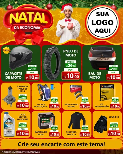 Modelo de Rede Social para Feed Instagram com o tema Natal da Economia para Moto peças