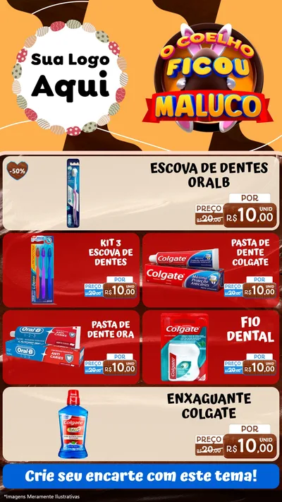 Modelo de TV para TV Vertical com o tema O Coelho Ficou Maluco - Páscoa para Higiene Pessoal