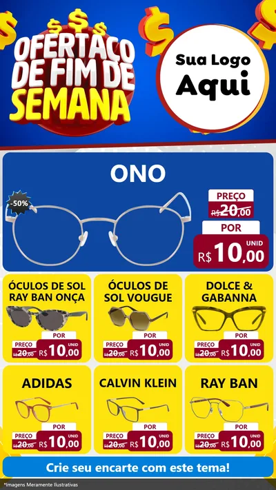 Modelo de Rede Social para Stories com o tema Ofertaço de Fim de Semana para Óticas
