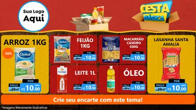Modelo de TV para TV Horizontal com o tema Cesta Básica para Supermercado