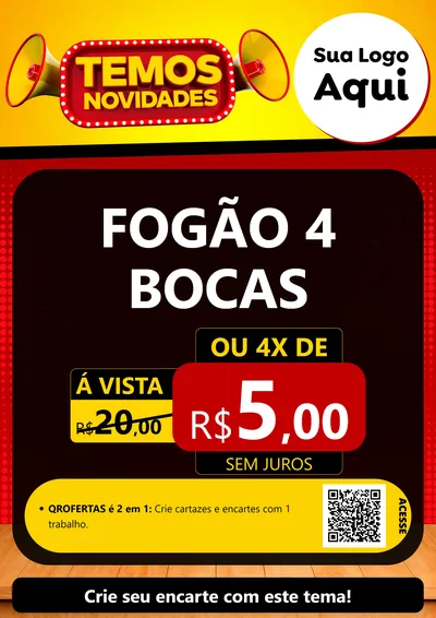 Modelo de Cartaz para Cartaz A4 Vertical com o tema Temos Novidades para Móveis e Eletro