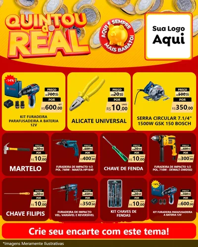 Modelo de Rede Social para Feed Instagram com o tema Quintou do Real para Maquinas e Ferramentas