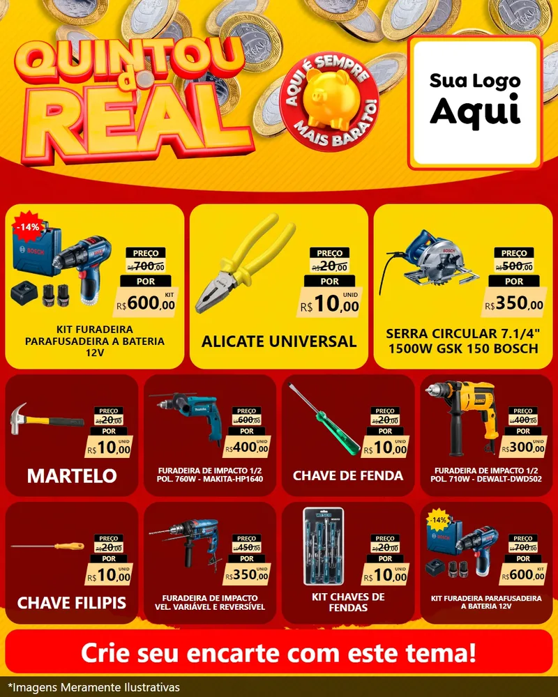 Modelo de Rede Social para Feed Instagram com o tema Quintou do Real para Maquinas e Ferramentas