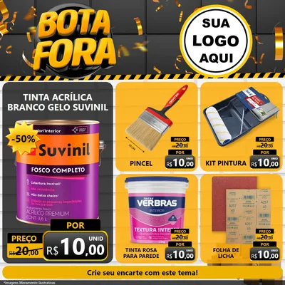 Modelo de Rede Social para Feed Facebook com o tema Bota Fora para Tintas e Ferramentas