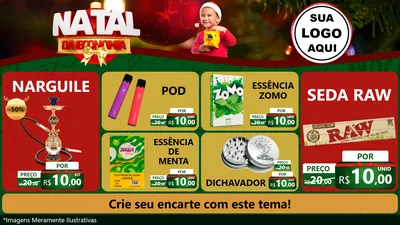 Modelo de TV para TV Horizontal com o tema Natal da Economia para Tabacaria