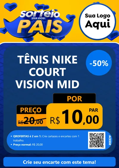 Modelo de Cartaz para Cartaz A4 Vertical com o tema Sorteio Dia dos Pais para Calçados