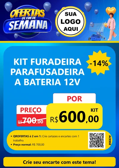 Modelo de Cartaz para Cartaz A4 Vertical com o tema Ofertas de Fim de Semana para Maquinas e Ferramentas