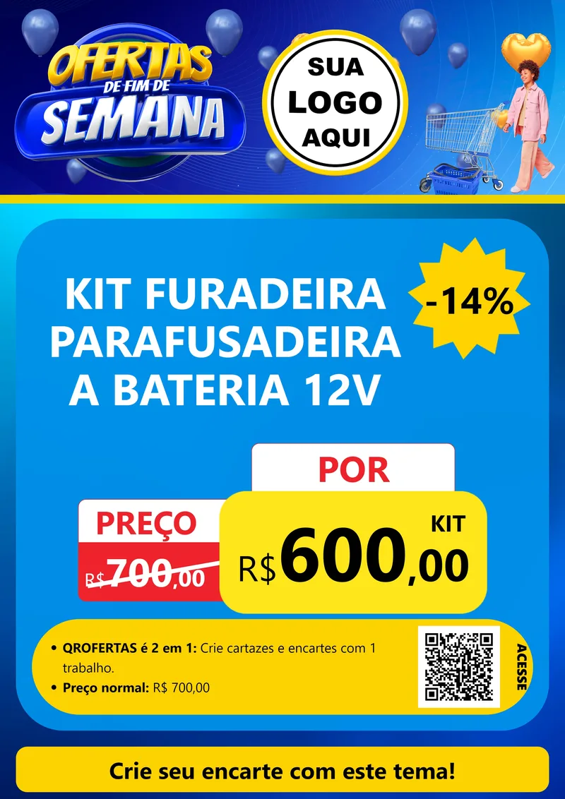 Modelo de Cartaz para Cartaz A4 Vertical com o tema Ofertas de Fim de Semana para Maquinas e Ferramentas