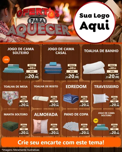 Modelo de Rede Social para Feed Instagram com o tema Ofertas Para Aquecer para Cama, Mesa e Banho