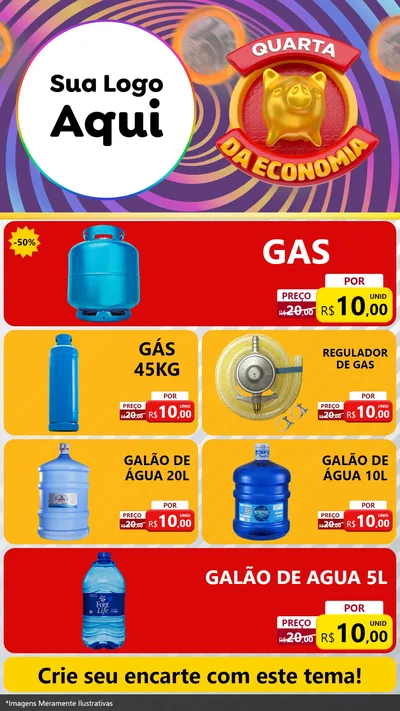 Modelo de TV para TV Vertical com o tema Quarta da Economia para Água e gás