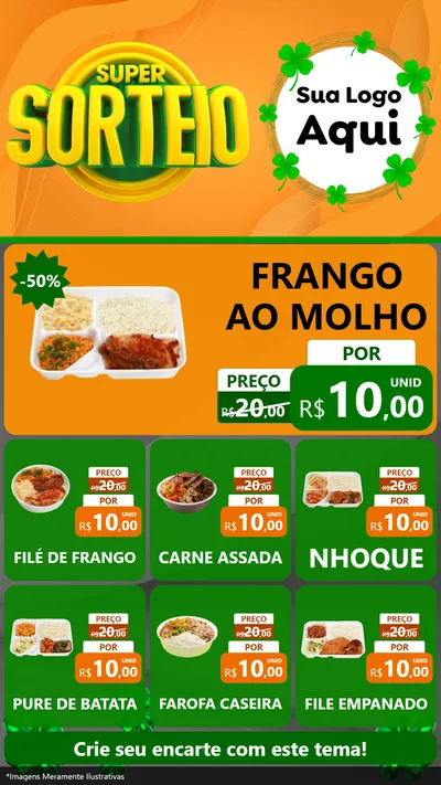 Modelo de Rede Social para Stories com o tema Super Sorteio para Restaurante