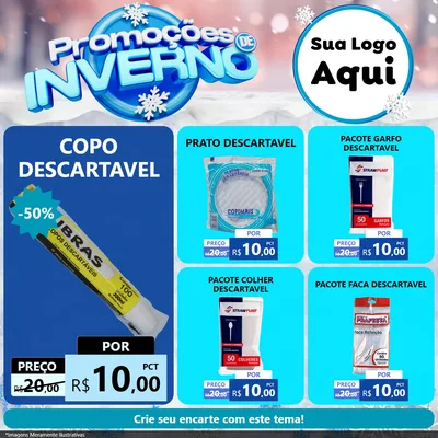 Modelo de Rede Social para Feed Facebook com o tema Promoções de Inverno para Embalagens