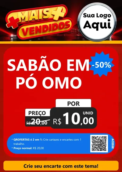 Modelo de Cartaz para Cartaz A4 Vertical com o tema Mais Vendidos para Produtos de Limpeza