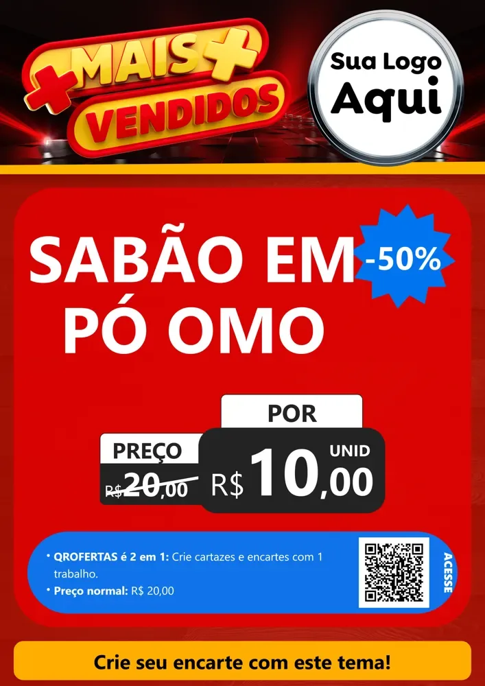 Modelo de Cartaz para Cartaz A4 Vertical com o tema Mais Vendidos para Produtos de Limpeza