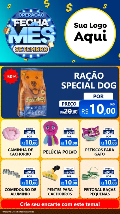 Modelo de Rede Social para Stories com o tema Operação Fecha Mês Setembro para Pet Shop