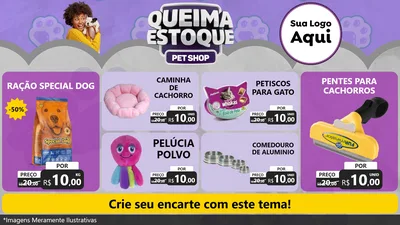 Modelo de TV para TV Horizontal com o tema Queima Estoque - Pet Shop para Pet Shop