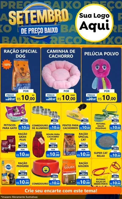 Modelo de Encarte para Encarte Grande com o tema Setembro De Preço Baixo para Pet Shop