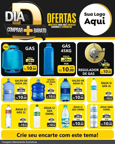 Modelo de Rede Social para Feed Instagram com o tema Dia D Mais Economia para Água e gás