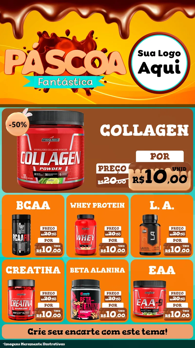 Modelo de Rede Social para Stories com o tema Páscoa Fantástica para Suplementos alimentares