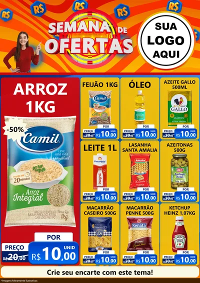 Modelo de Encarte para Encarte A4 Vertical com o tema Semana de Ofertas para Supermercado