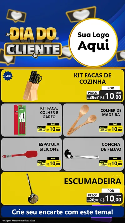 Modelo de TV para TV Vertical com o tema Dia Do Cliente para Utilidades Domésticas