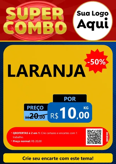 Modelo de Cartaz para Cartaz A4 Vertical com o tema Super Combo para Hortifrúti