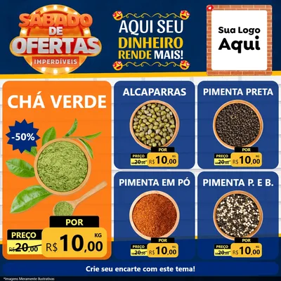 Modelo de Rede Social para Feed Facebook com o tema Sábado de Ofertas Imperdíveis para Produtos Naturais