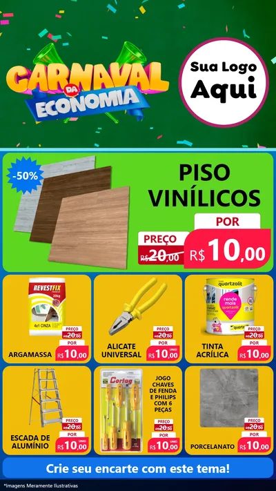 Modelo de Rede Social para Stories com o tema Carnaval da Economia para Material para Construção
