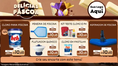 Modelo de TV para TV Horizontal com o tema Delícias de Páscoa para Produtos para Piscina