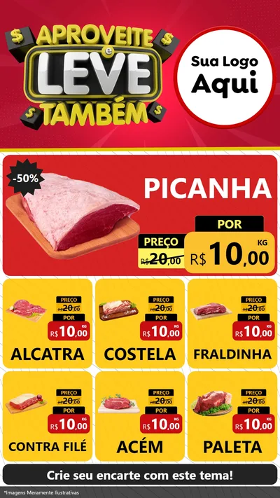Modelo de Rede Social para Stories com o tema Aproveite e Leve Também para Açougue