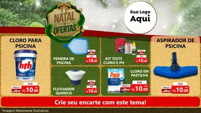 Modelo de TV para TV Horizontal com o tema Ofertas de Natal para Produtos para Piscina