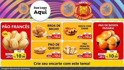 Modelo de TV para TV Horizontal com o tema Sexta da Economia para Padaria