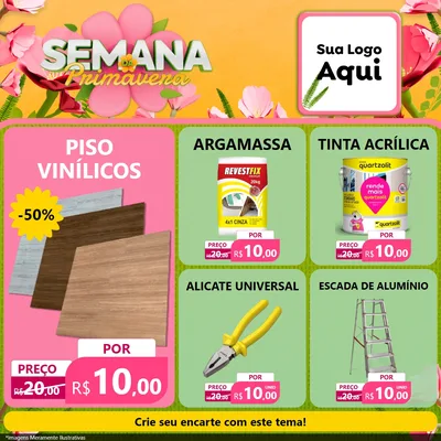 Modelo de Rede Social para Feed Facebook com o tema Semana da Primavera para Material para Construção