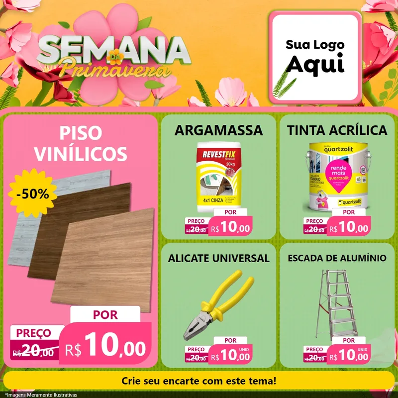 Modelo de Rede Social para Feed Facebook com o tema Semana da Primavera para Material para Construção